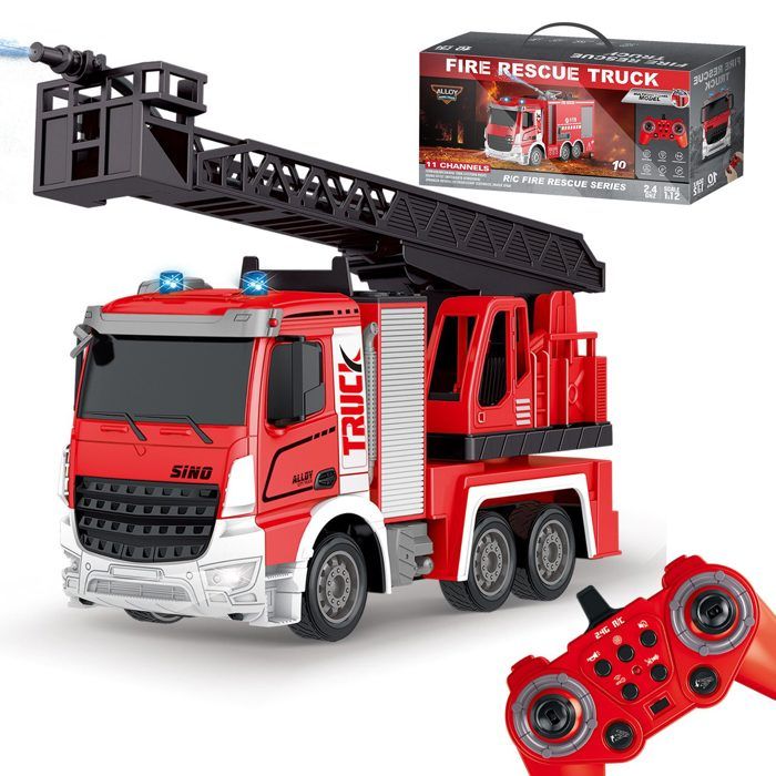 2 Camion Pompier Enfant, Voiture Pompiers Telecommandé avec Pulvérisation d'eau Lumière, Échelle Pivotante, Son Fonction et Pompiers, 2,4GHz Camion Pompier Enfant de 6-12 Ans 2 Camion Pompier Enfant, Voiture Pompiers Telecommandé avec Pulvérisation d'eau Lumière, Échelle Pivotante, Son Fonction et Pompiers, 2,4GHz Camion Pompier Enfant de 6-12 Ans