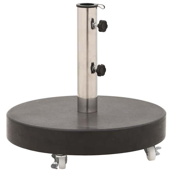 （Haute qualité）Noir Socle de parasol Granite 30 kg Rond NoirPoids 28.9 Kg_397636