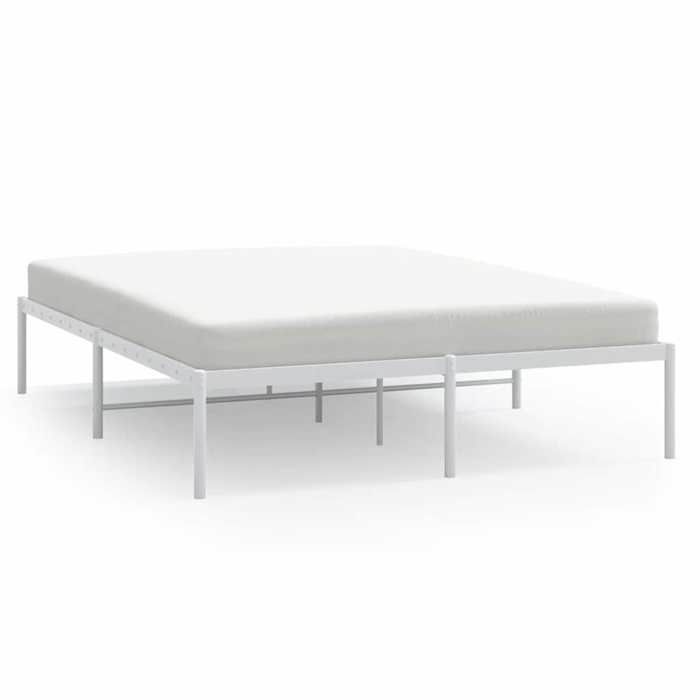 Mode Meuble de chambre - vidaxl - Cadre de lit métal sans matelas - blanc 160x200 cm - pour maison N1B14241