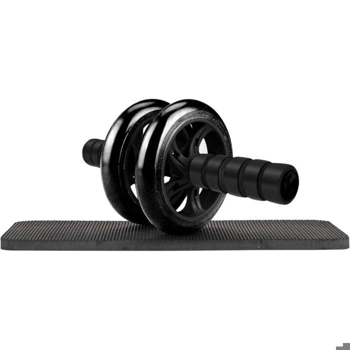 Roue Abdominale Double Professionnelle - 2 Roues Stabilité Maximale - Avec Tapis de Fitness - Entraînement Intense Abdos
