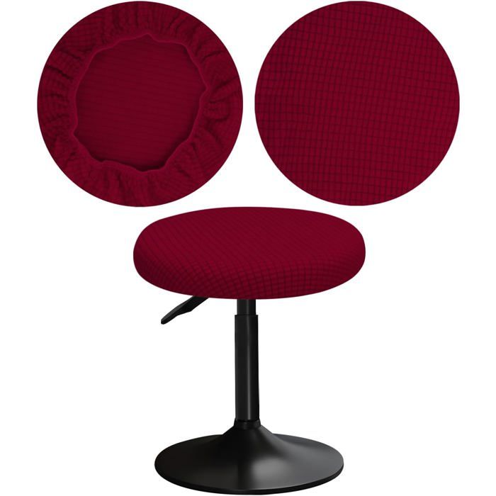 Housse Tabouret Rond 30-40cm Housse Tabouret Bar Rond Lavable Doux Et élastique Facile à Installer Infroissable (1 Bordeaux)