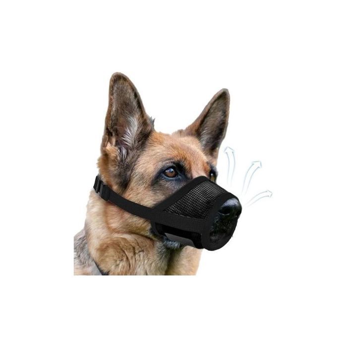 Muselière anti-aboiement réglable 47-59 pouces – Maille respirante – Confort optimal pour chiens de toutes tailles – Sangle de