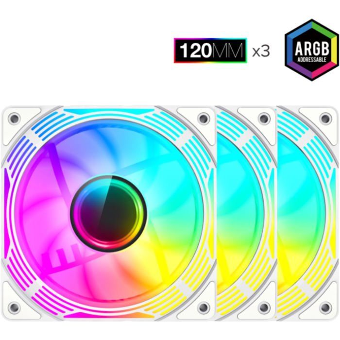 Ventilateur de boîtier GAMEMAX KF300R WH 120 mm 1600 trmin ARGB