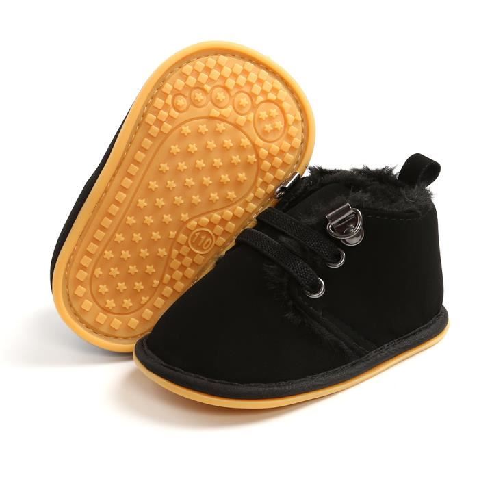 Couleur noir taille 0 6M semelle 11cm Bottes d hiver chaudes