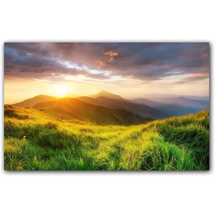 Art mural montagne doré texturé original grande peinture abstraite de montagne paysage d'hiver moderne toile art salon chambre à coucher peinture - France