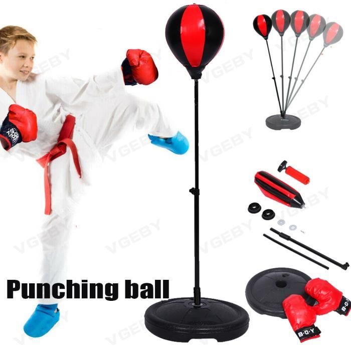 Set Sac de Frappe Boxe Punching Ball Pour Enfants Avec Gants de