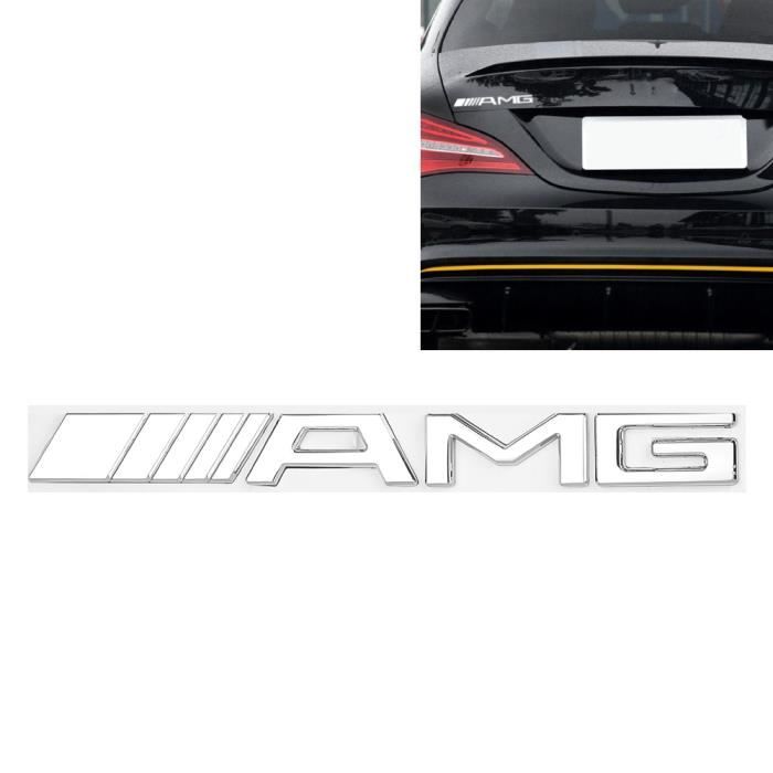 SENZEAL AMG Alphabet Emblème pour Mercedes Benz Sticker 3D Voiture Logo Métal Marque Autocollant Décoration, chrome