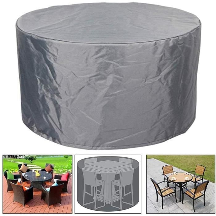Housse De Table Jardin Ronde KADING - Imperméable, Anti-UV, 420D Oxford - Protection Extérieure