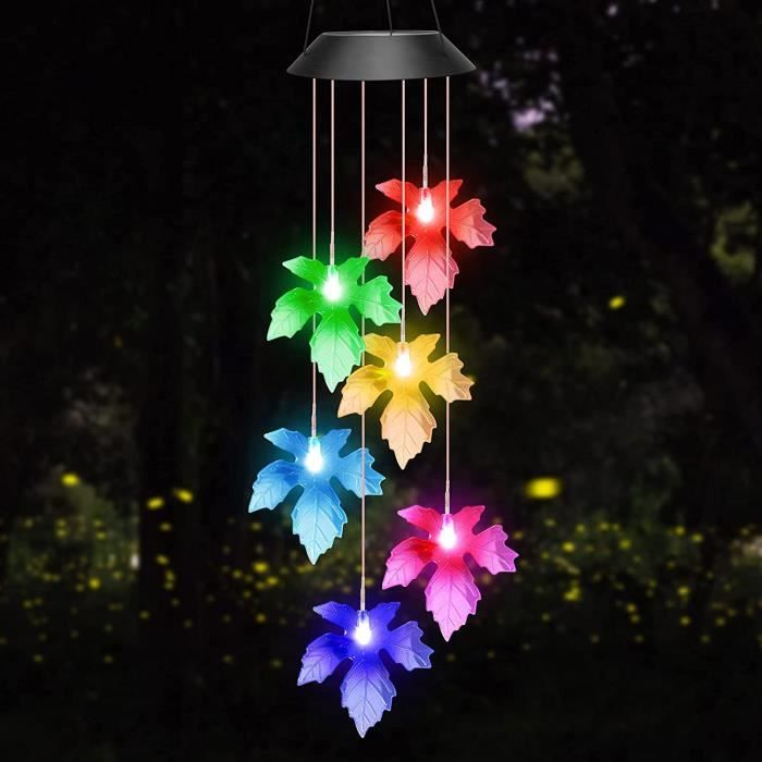 Carillon à Vent Solaire Avec LED - Décoration Jardin Extérieur | Cadeau Fête Des Mères, Noël