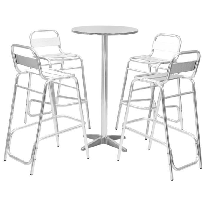 Tidyard Mobilier De Jardin 5 Pcs Ensemble De Bistro Mobilier D