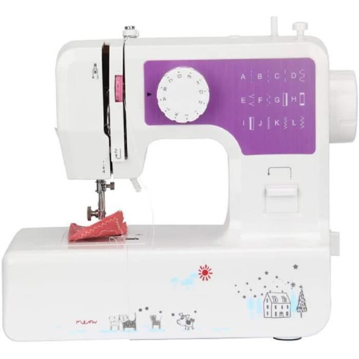 Mini Machine A Coudre Double Ligne,machine à Coudre électrique à Double Fil, 12 Points Enfilage Automatique