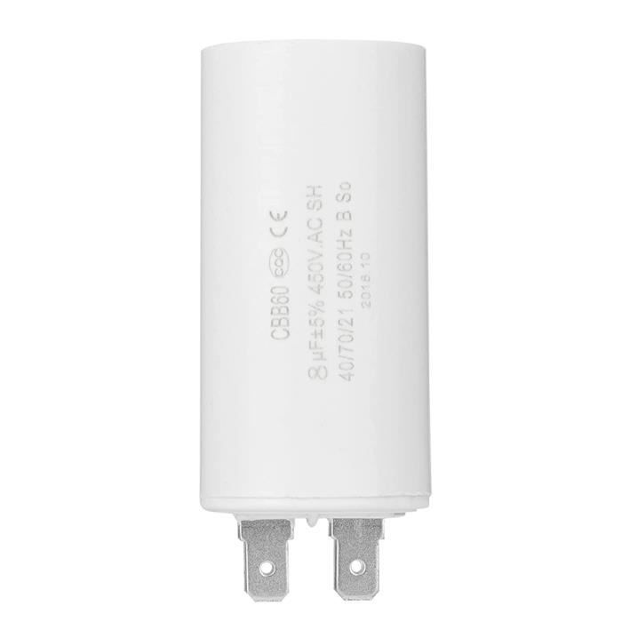 2Pcs CBB60 AC 450V Condensateur De Fonctionnement Du Moteur De Cylindre Conducteur 2 FilsCBB60[10UF