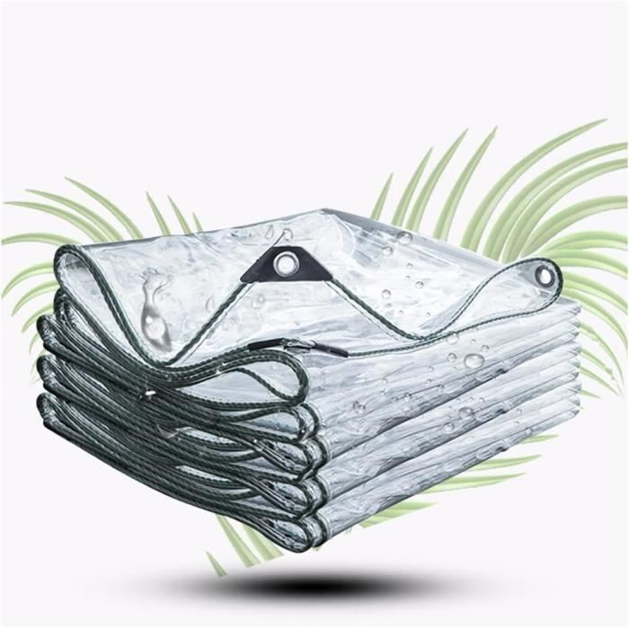 Bâche de couverture étanche protection en PE avec oeillets 6x8 m 180 g/m² blanc
