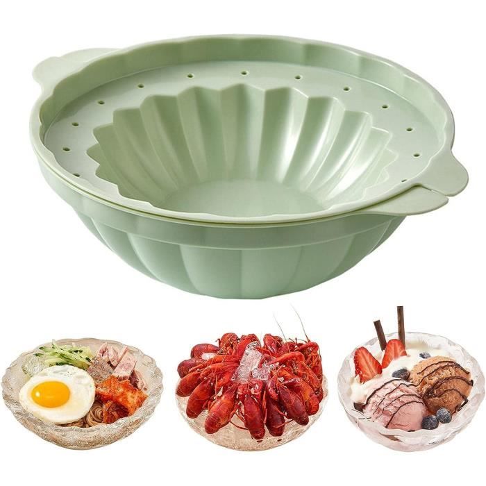 Seau à Glace Avec Pince - Récipient En Acier Inoxydable Pour Congélateur Et Fêtes - Capacité Généreuse Avec Couvercle - 2