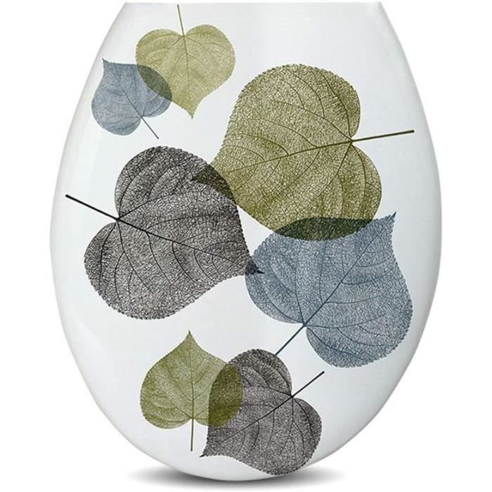 Blanc Abattant WC Carré à Fermeture Douce - Libération Rapide Et Facile