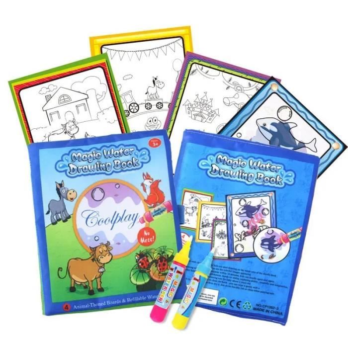 Livre De Coloriage Magique à L'eau Vertbaudet - Thème Jungle Et Animaux, Stylo à Eau Inclus, Pages Réutilisables à L'infini, Dès 18 Mois - 10