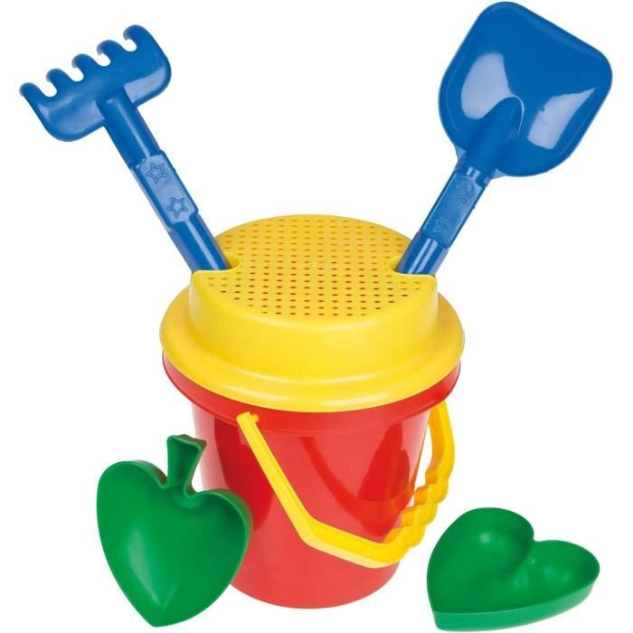 Lot De 6 Seaux Jouets Pour Enfants - Pour Plage, Sable, Jardin - Coloris Aléatoires, Manche En Bois - Idéal Jeux Extérieurs - 10