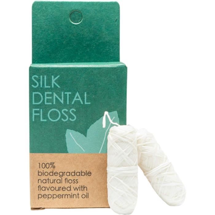 Fil Dentaire En Soie à La Menthe BAMBAW - Lot De 2 Avec Distributeur Pratique - Neuf