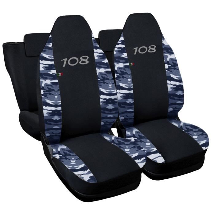 Lupex Shop Housses de siège auto compatibles pour 108 Noir Camouflage