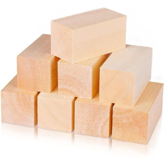 10 Blocs De Bois De Tilleul à Sculpter Eli - Parfaits Pour Figurines, Projets Créatifs Et Tournage