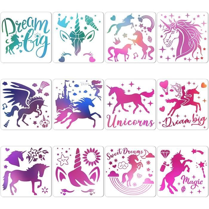 Pochoir Licorne - Grands Pochoirs Licorne, Pochoir Licorne Réutilisable, Pochoir Fantasy, Pochoir Mythique, Pochoir Créature, Pochoir Magique - France