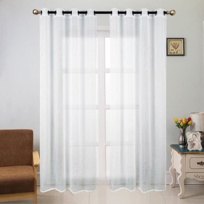 SKYLANTERN Voilage Blanc en Mousseline 3 M