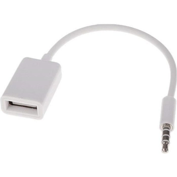 INECK® Câble Adaptateur Jack 3.5mm Male AUX Audio Plug Vers USB 2.0 femelle  Car MP3 - Cdiscount Informatique