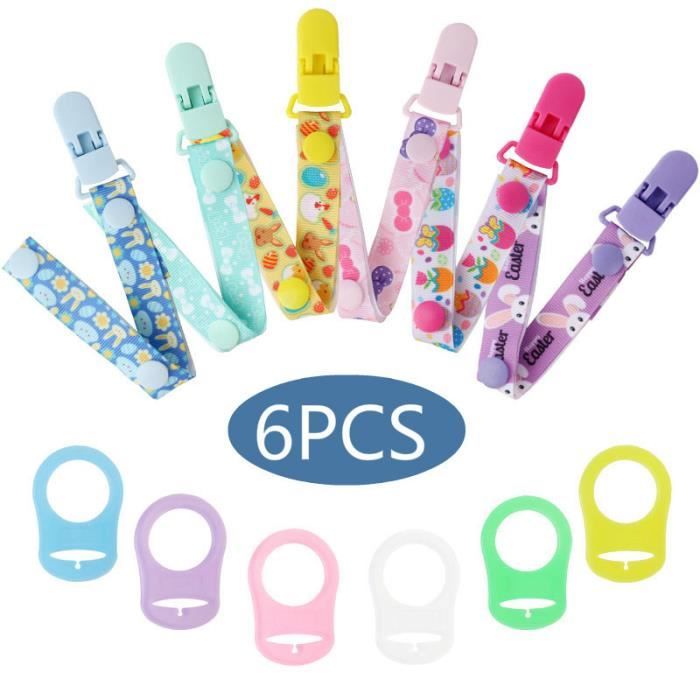 Stonny Attache Tétine Lot 3+1 - Silicone Alimentaire Sans BPA - Pour Sucette, Biberon Et Doudou