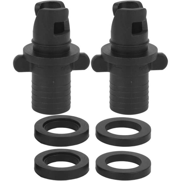 Adaptateur De Valve Pour Paddle/Kayak Gonflable - Lot De 2 - Compatible Pompes à Pied Ou Électriques - Plastique Noir