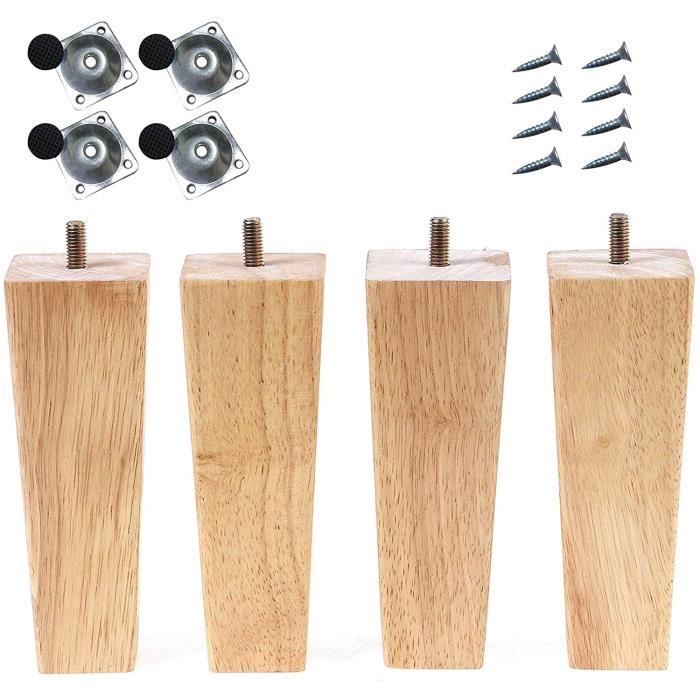 LOPYXBR Lot De 8 Pieds De Meubles En Bois - 10 Cm