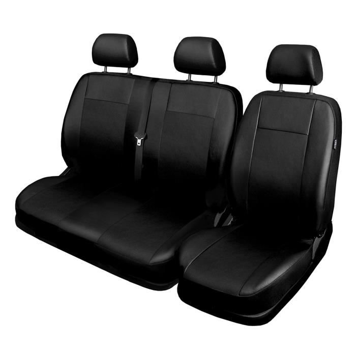 Sitzbezüge Housses de protection gris-noir cuir synthétique 2+1 Pour Renault Toyota Ford 