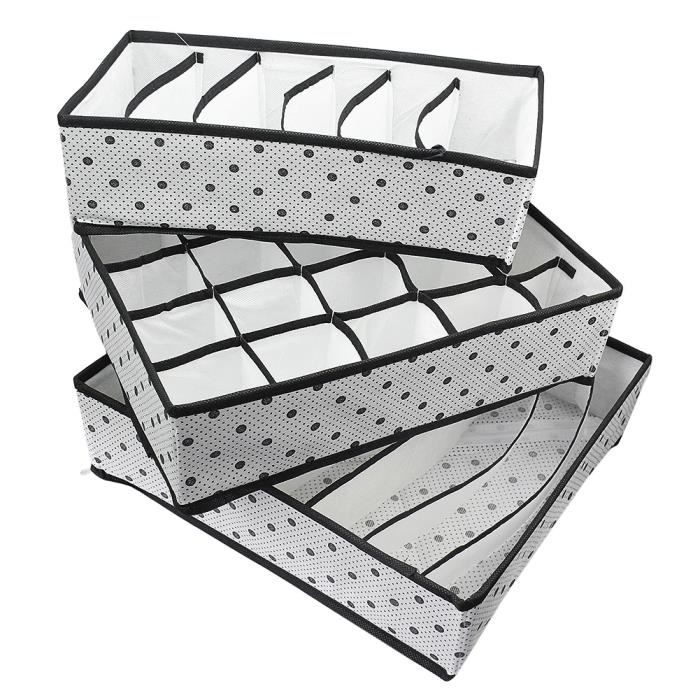 3x Boite Rangement Pour Sous Vetement Pliable Sans Couvercle Linge Sous Vetements Cravates Ceinture Achat Vente