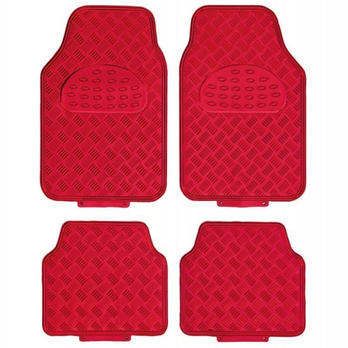 4PC universel effet métallique Checker Plaque Voiture Tapis De Sol Tapis Lot