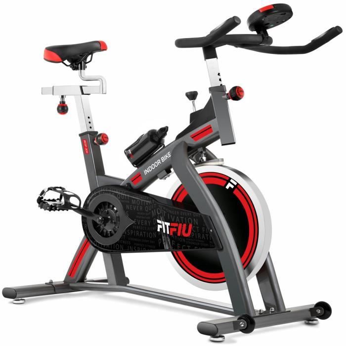 Vélo d'appartement BESP-300 - FITFIU Fitness - Disque d'inertie 24kg - Moniteur fréquence cardiaque