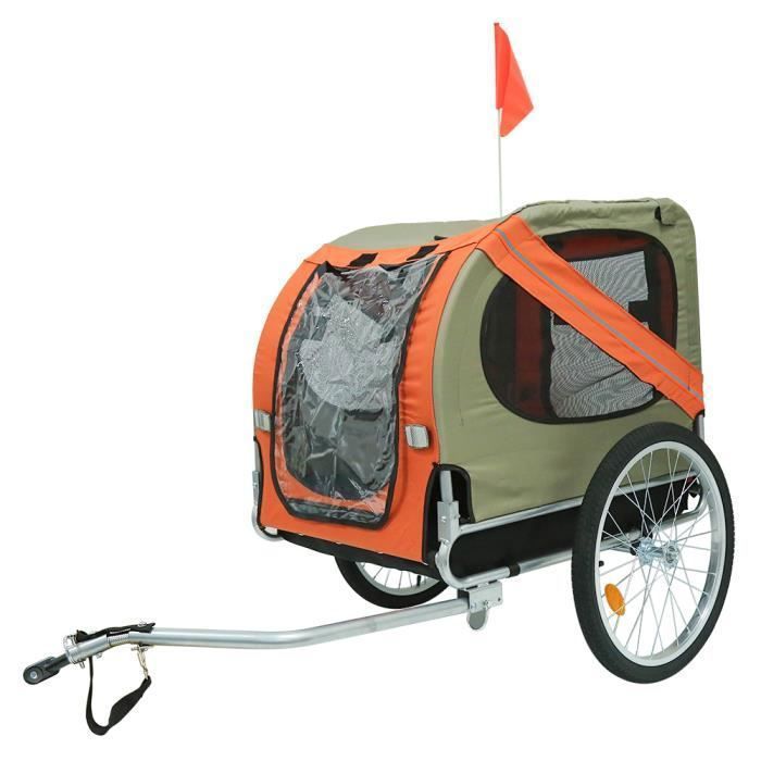 Remorque de Vélo pour Chien Yipeema - Pliable et Sécurisée - 73 × 137 × 90 cm Orange