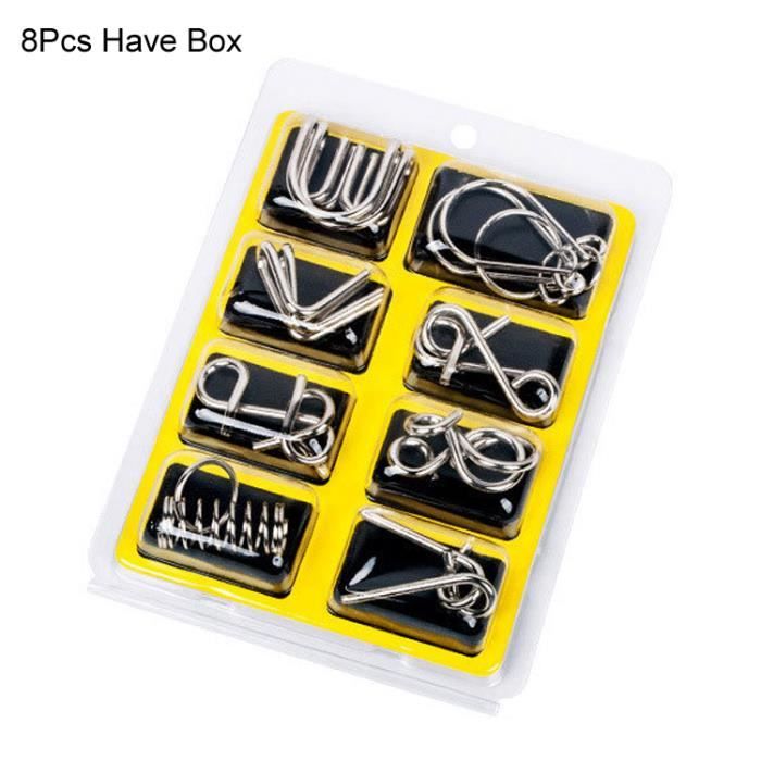 Lot de 9 puzzles en métal 3D pour adultes | Unlock Interlocking Puzzle Adult IQ Education Smart Toys,Highly Difficult Magic Puzzles for Adults