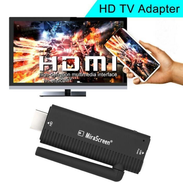 Dongle HDMI Sans Fil Miracast/AirPlay – Miroir D'écran Smartphone/tablette Vers TV – Full HD 1080p, Double Bande Wi-Fi – Plug And Play