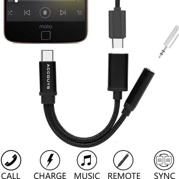 INECK® Câble adaptateur USB C Mâle vers Jack femelle – USB pour casque  audio avec prise 3,5 mm - Cdiscount Informatique