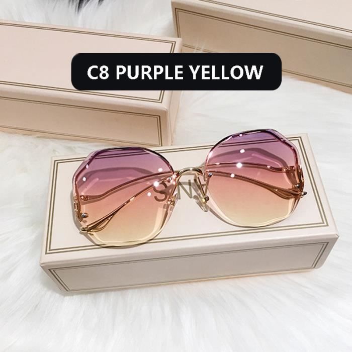 Lunettes De Soleil Femme Vintage Ovales - Verres Transparents UV400 - Monture Épaisse - Unisexe - 3