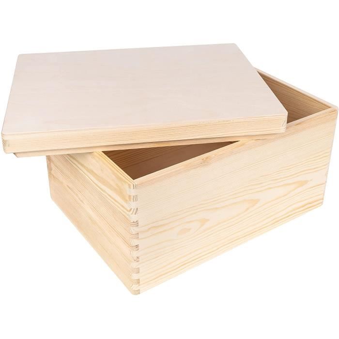 Creative Deco Natuurlijke Houten Doos met Groot Deksel | 27,5 x 20 x 21,5 cm | Vintage Opbergdoos | Perfect voor Cadeau Decoratie DIY | voor Documenten Speelgoed Gereedschap