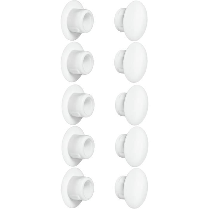 STRAUSS - Cache vis - plastique blanc - Ø 14 mm - sachet de 8 pcs