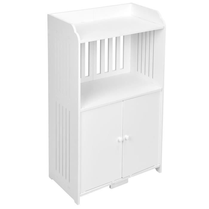 Chariot De Rangement 3/4 Niveaux Avec Roulettes - Blanc, étroit (20 Cm), Imperméable - Pour Salle De Bain, Cuisine, Bureau