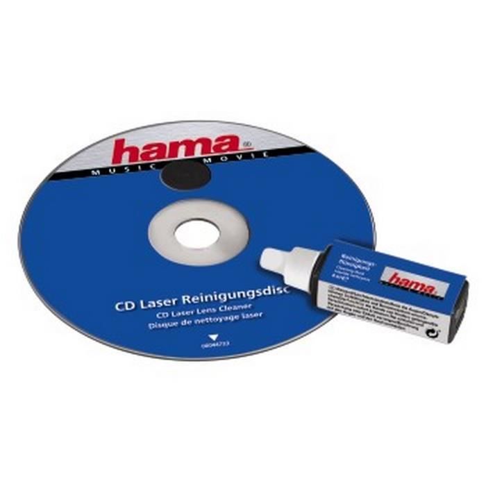 Hama CD de nettoyage (pour tête de lecture laser, pour un nettoyage à sec  en douceur de l'optique laser du lecteur CD, CD emballé individuellement)  Blanc/Bleu/Rouge : : High-Tech
