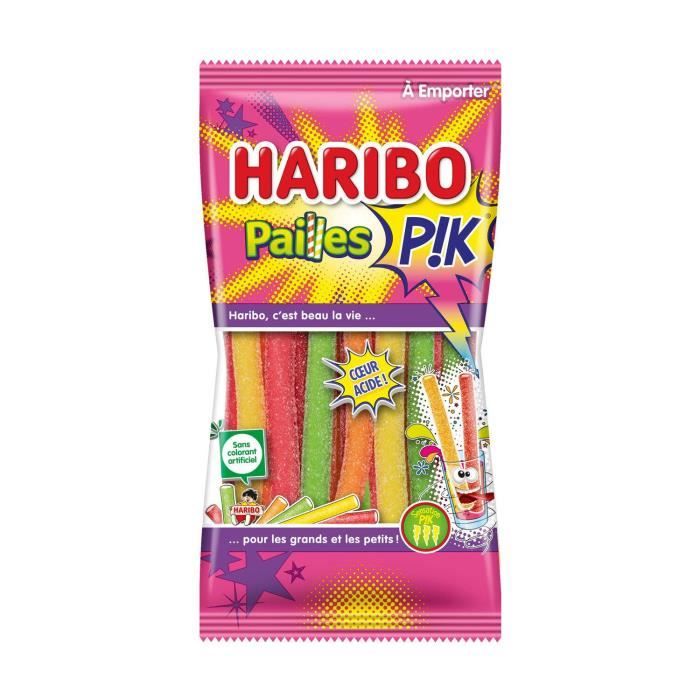 LOT DE 3 - HARIBO - Bonbons Pailles Pik Coeur Acide - sachet de 180 g