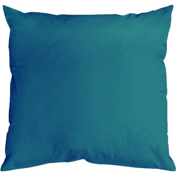 Coussin - HOME MAISON - 60 x 60 cm - Bleu canard - Uni - Non déhoussable