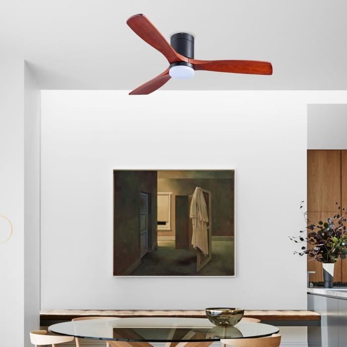 HUOLE. Ventilateur de Plafond, Plafonnier avec Ventilateur Chambre Salon 132*28cm LED Ventilateur de Plafond Été
