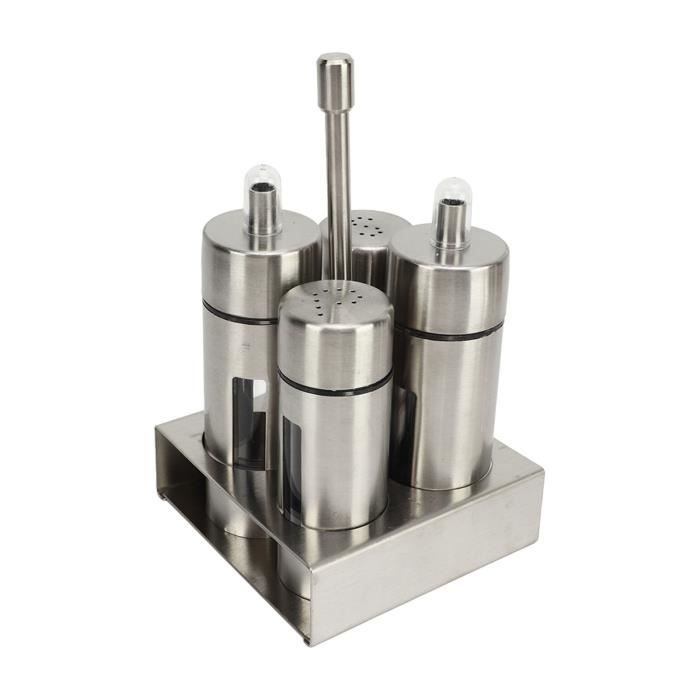 Ensemble Sel Poivre Vinaigre Ravenhead – Verre Transparent, Couvercles Plastique, Lave-Vaisselle OK