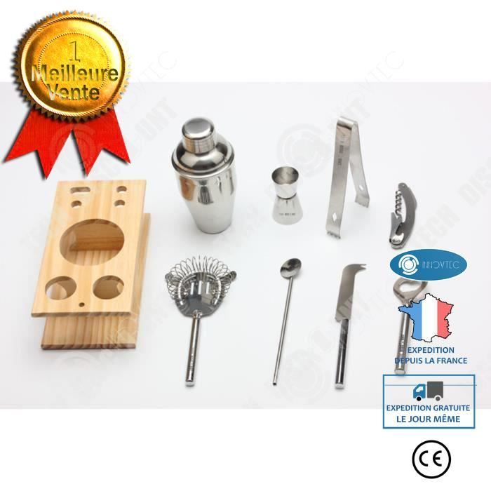INN® kit cocktail complet professionnel mojito alcool bar 9 pcs inox