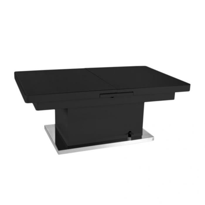 Table basse relevable extensible JET SET Noir noir Verre Inside75