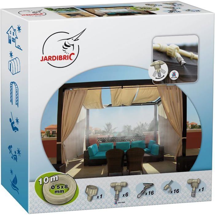 Jardibric Kit de Brumisation Fixe BRU071 10m Tuyau, Buses Anti-Goutte, Temporisateur (BRU071) au meilleur prix sur